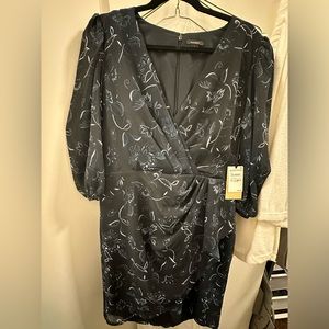 Brand new with tags Halogen black Bali floral dress size large